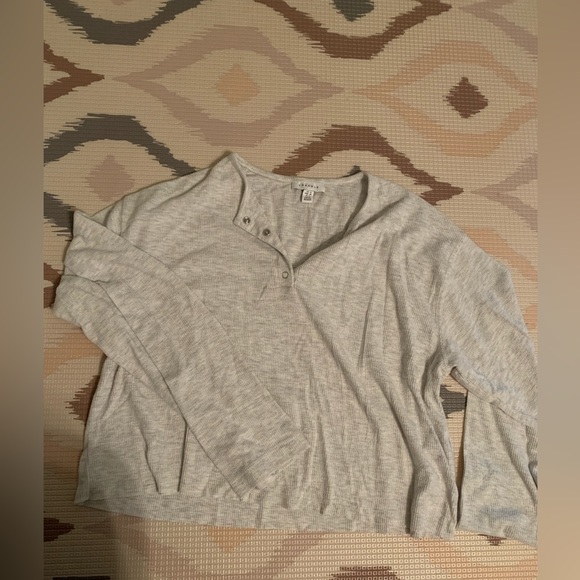 Topshop Granddad Ribbed Top - Picture 2 of 4